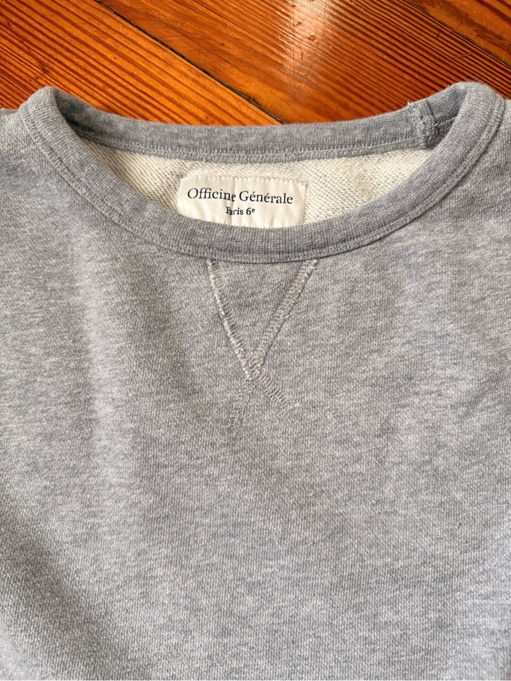 Officine Generale Men's Heather Gray Crewneck Sweatshirt